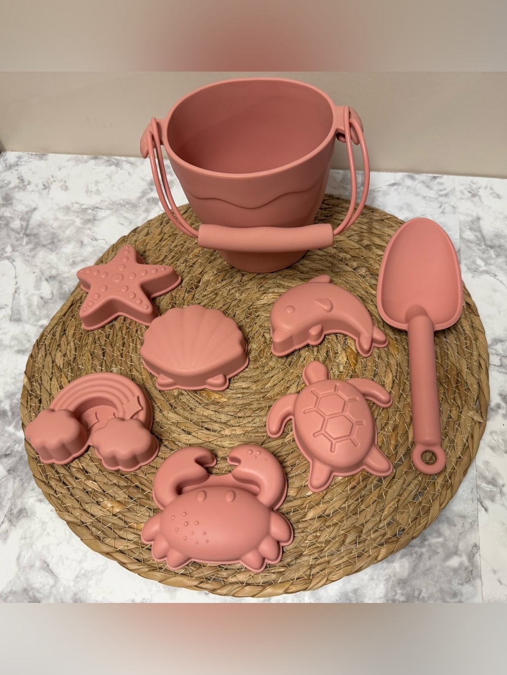 Silicone Beach Sand Toy Set - Dusty Rose